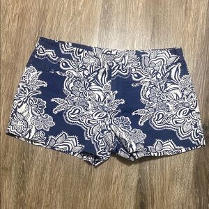 GAP High Waist Blue and White Floral Shorts